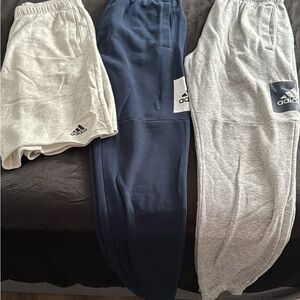 Adidas Gray and Navy Sweatpants and Shorts